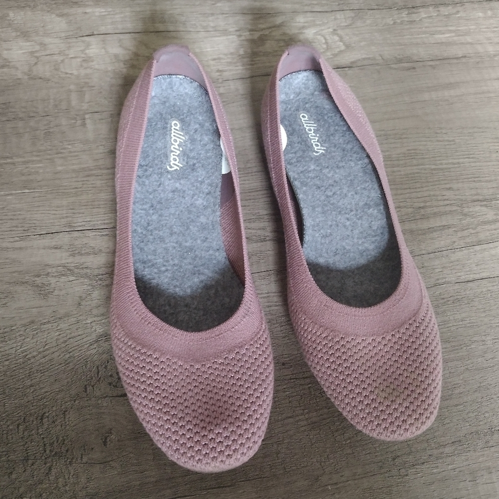 Allbirds Tree Breezers Knit Ballet Flats Women 7.5 Harvest Rose Mauve Pink